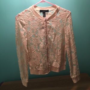 Lace zip up jacket